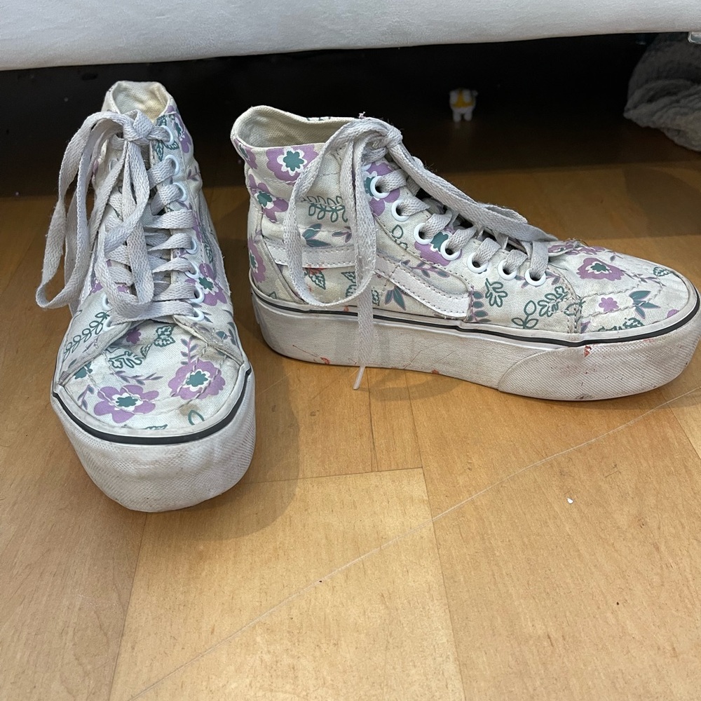 Vans Floral High-Top Platform Sneakers